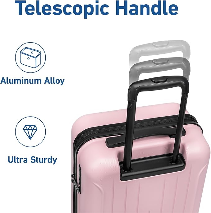 KYME Suitcase Hardshell With Double Spinner Wheels, PC+ABS TSA Lock Travel