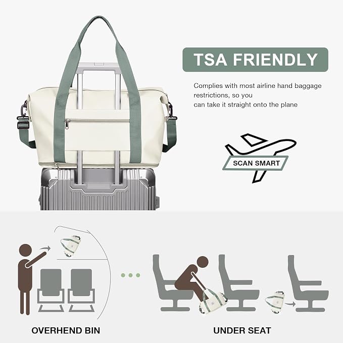 Travel Duffel Bag, Sports Tote Gym Bag, Shoulder Weekender Overnight Bag
