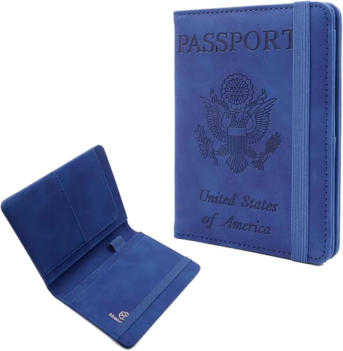 Melsbrinna Premium Leather Passport Holder Covers Case, Waterproof Rfid