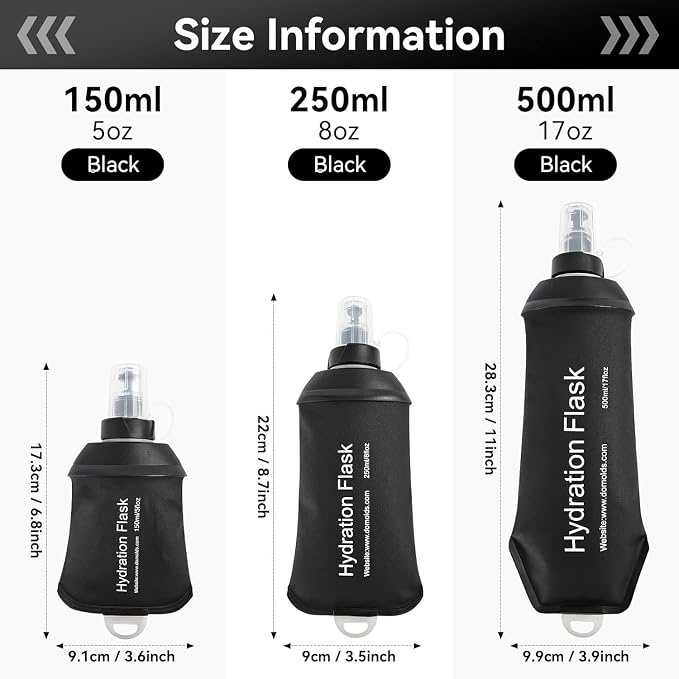 AXEN Soft Flask TPU Foldable Running Hydration Flask, Soft Collapsible Water