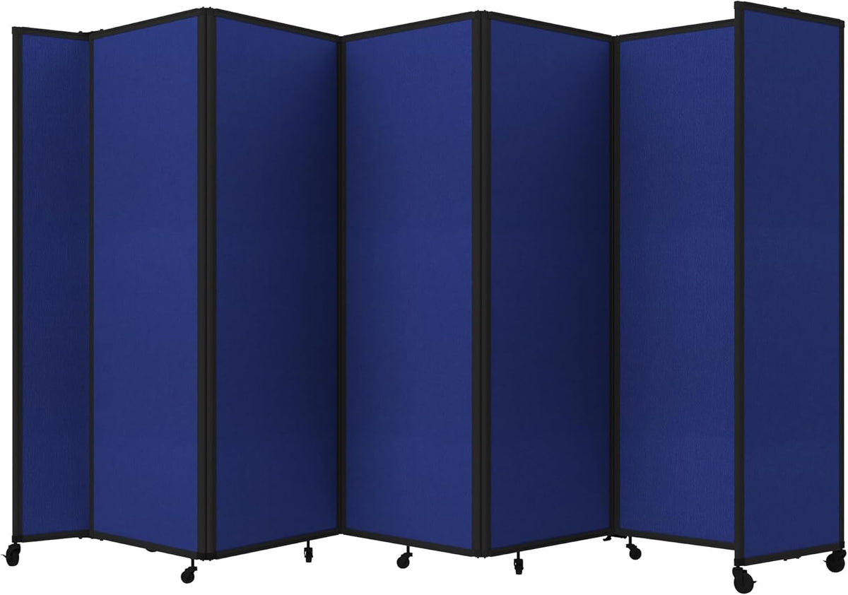 Versare Room Divider 360 Portable Wall Partition | Folding Panels | Large Freestanding Divider | Locking Wheels | Temporary Room Separator