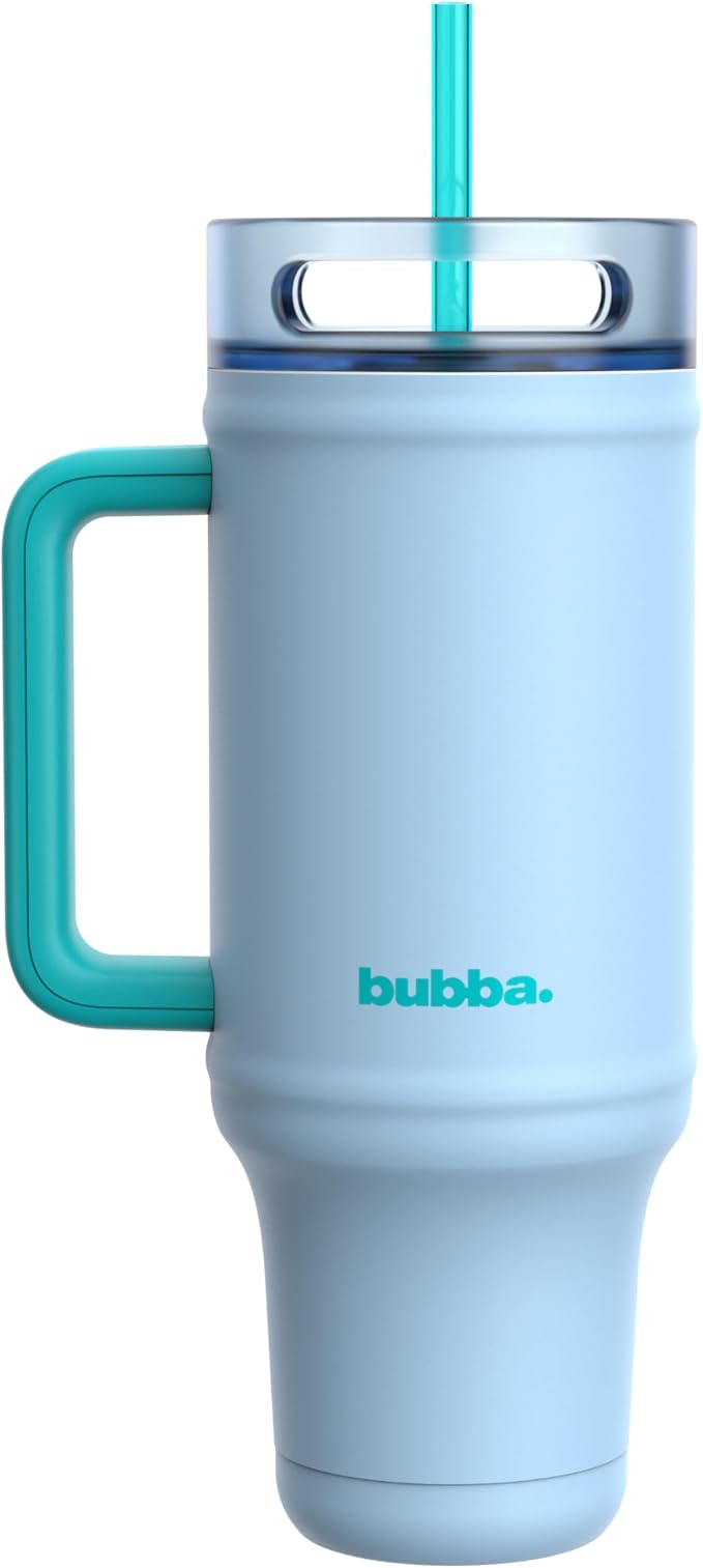 bubba 40 oz Insulated Stainless Steel Tumbler with Handle and Straw - Leakproof, Dishwasher Safe, Cup Holder Tumbler, Lead-Free and BPA-Free, Daydreamin'