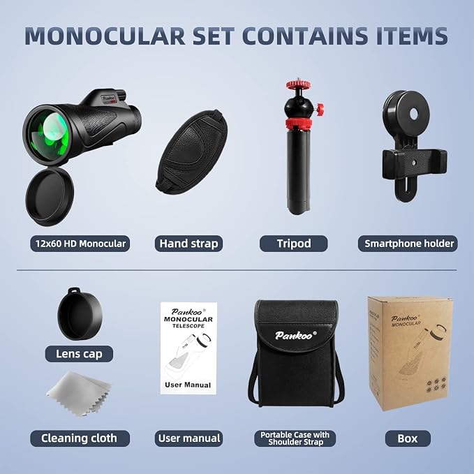 12x60 Monocular Telescope High Powered