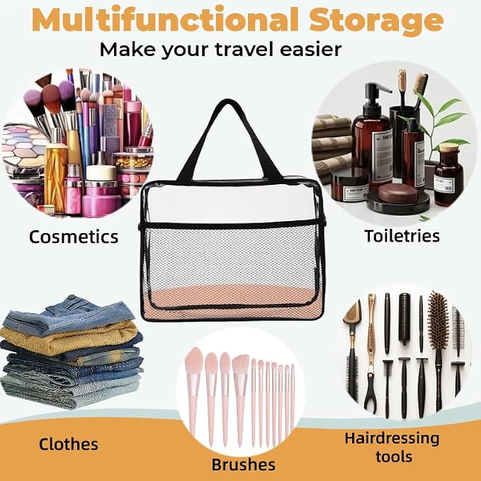 XEWEA 2PCS Large TSA Approved Clear Travel Toiletry Bags