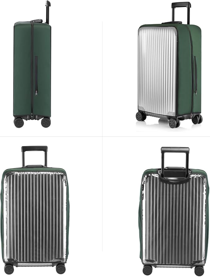 Transparent PVC Suitcase Cover, No Disassembly Required Clear Luggage Protector