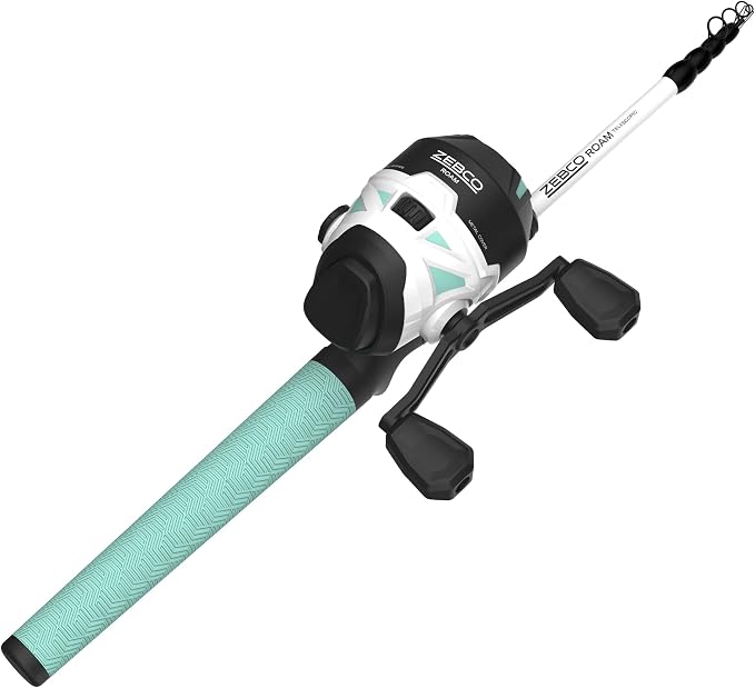 Zebco Roam Telescopic Fishing Rod and Spinning or Spincast Fishing Reel Combo