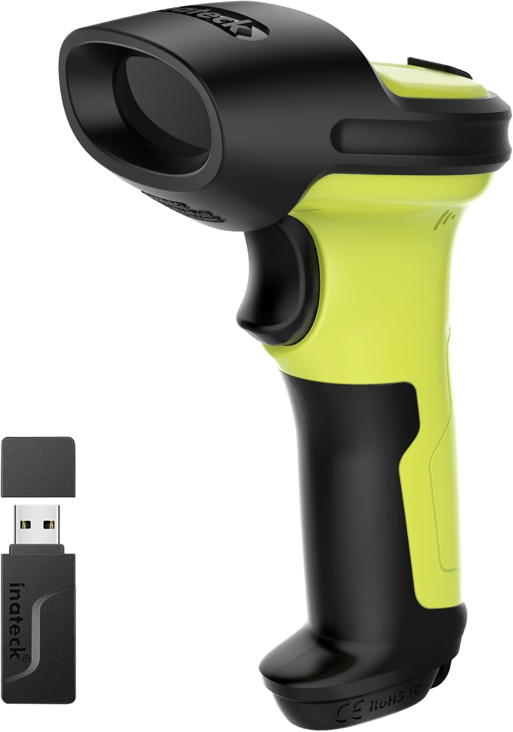 Inateck 2D Barcode Scanner, Wireless Bluetooth QR Code Scanner with AI APP & SDK, 180-Day Battery Life, Fast & Accurate Scanning, Compatible with iOS/Android/Windows, BCST-72 Green