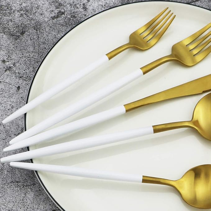 Gugrida 20-Piece 18/10 Stainless Steel Flatware Silverware, Luxury Dinnerware