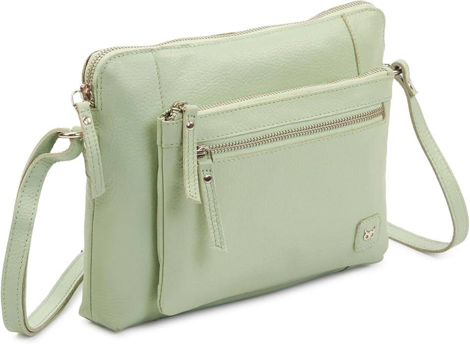 Wise Owl Accessories Small Soft Pebbled Real Leather Crossbody Handbags Purses