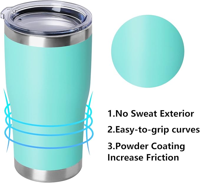 DOMICARE 20oz Tumbler with Lid Stainless Steel Tumblers Bulk, Double Wall