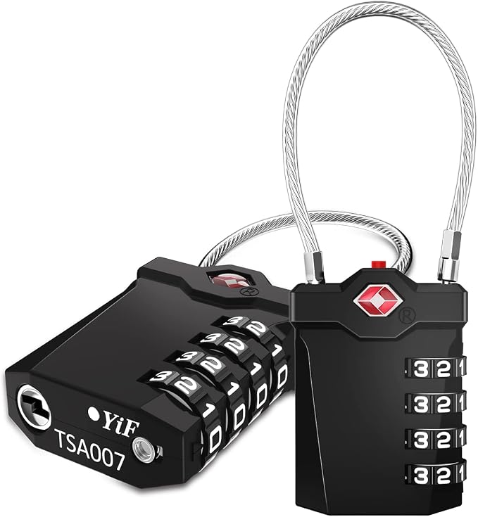 ZHEGE TSA Approved Locks for Luggage, Cable Locks