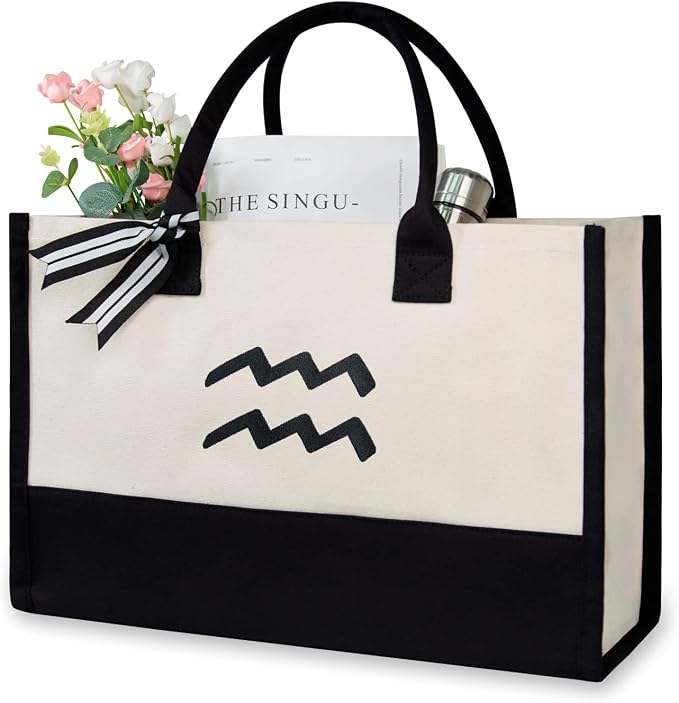 TOPDesign Embroidery Constellation Canvas Bag