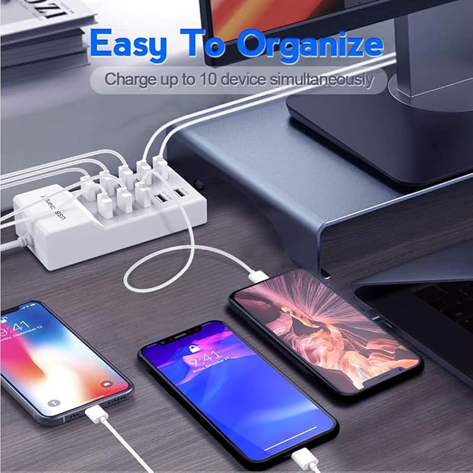 10-Port USB Wall Charger Station