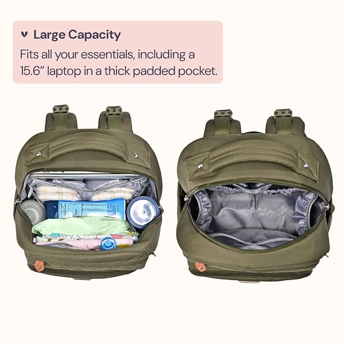 BabbleRoo Diaper Bag Backpack, Travel Backpack