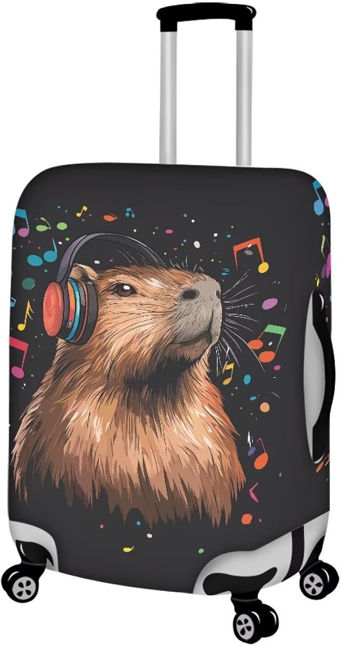 Capybara Luggage Cover Fits 30-32 Inch Luggage Anti-Scratch Spandex Zipper
