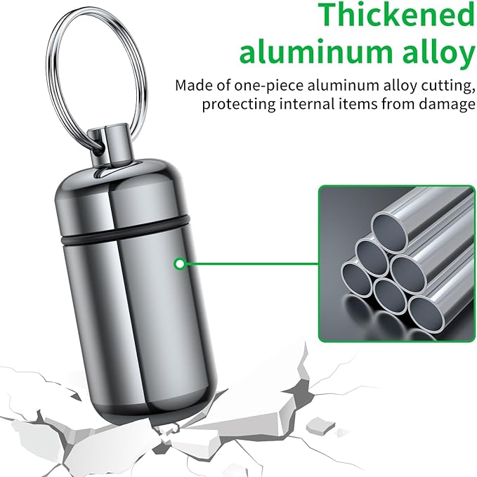 3 Pack Small Pill Box, Airtight Aluminum Alloy Pill Organizer Travel Pill Case