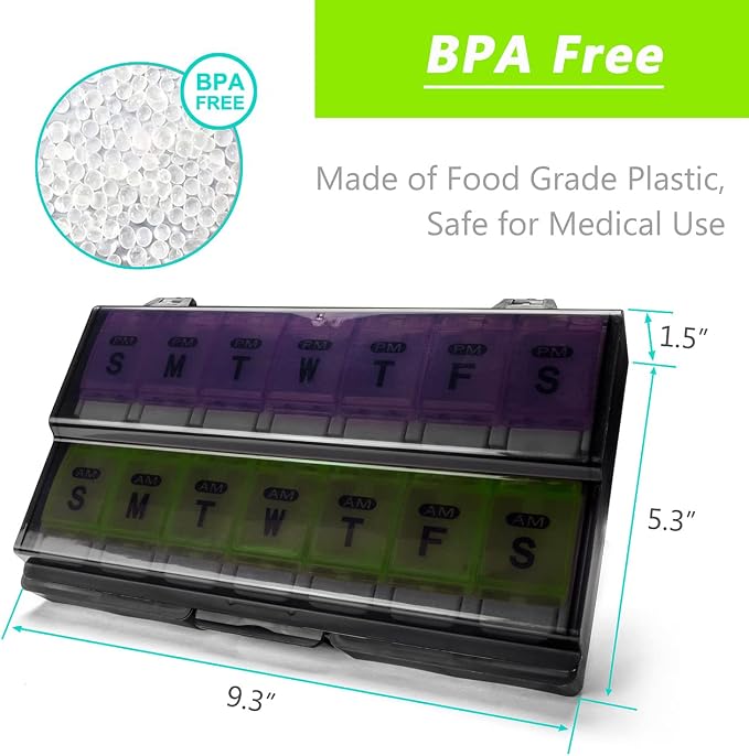 Extra Large Weekly Pill Organizer 2 Times a Day