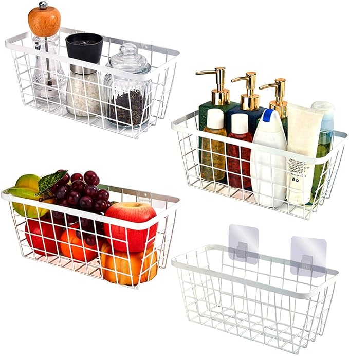 LeleCAT White Hanging Kitchen Baskets