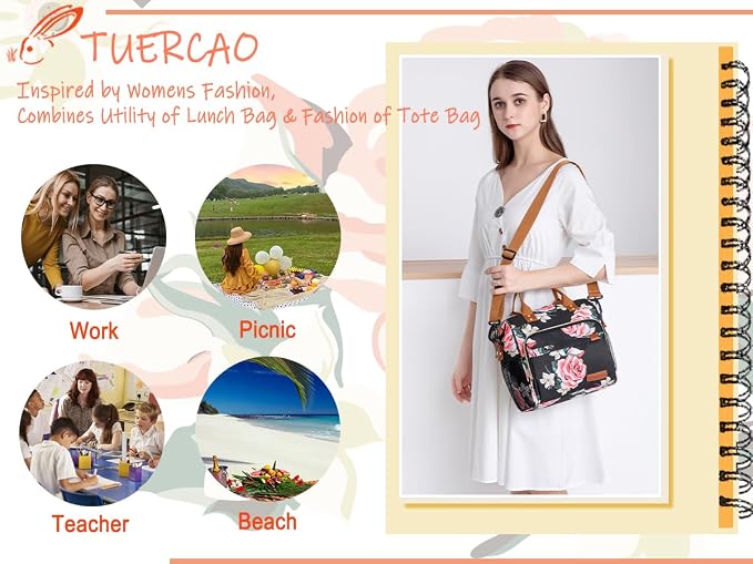TuErCao Lunch Box for Women Adult Insulated Lunch Bag for Female Teacher Nurse