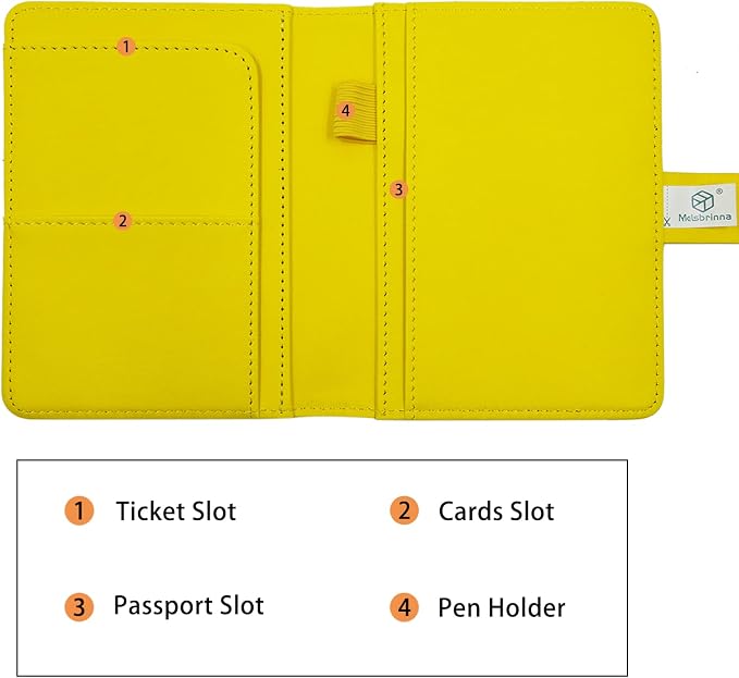 Melsbrinna Premium Leather Passport Holder Covers Case, Waterproof Rfid