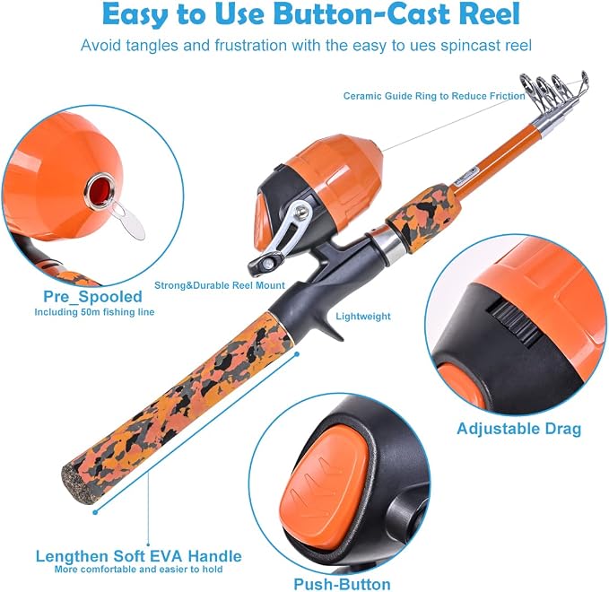 CODEK Kids Fishing Pole Set