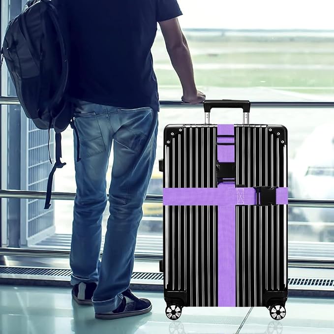 Luggage Straps for Suitcases TSA Approved-2 Pack Bright Personalized Luggage