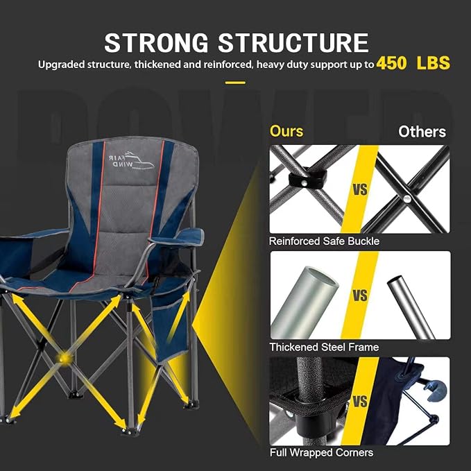 FAIR WIND Oversized Fully Padded Camping Chair