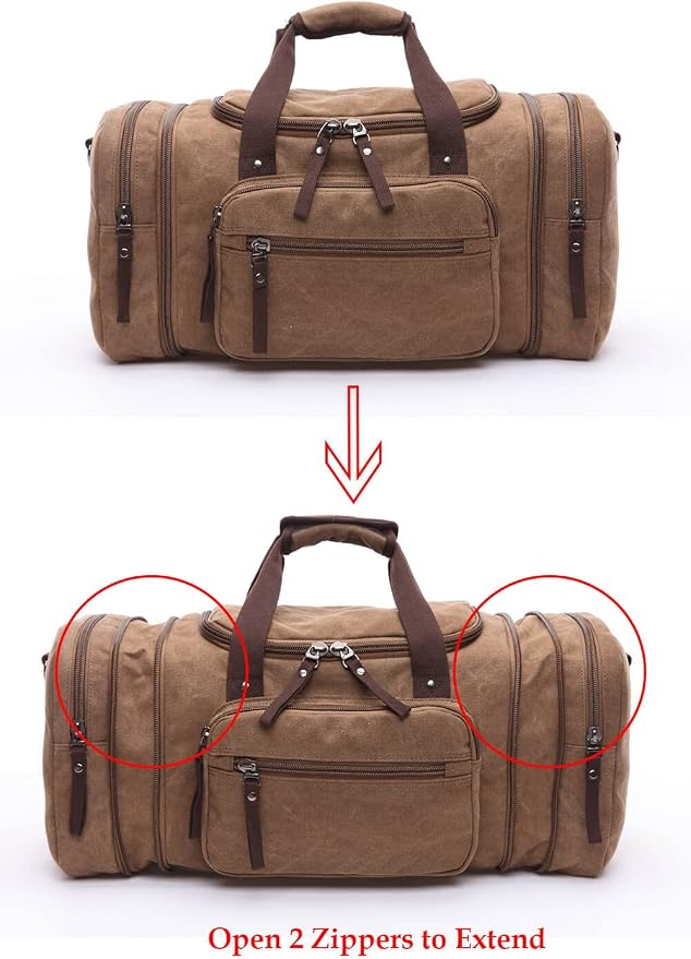 Duffle Bag for Travel, Large Canvas Duffel Bag for Travelling Overnight