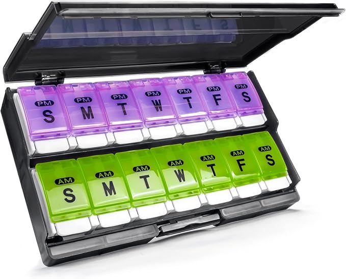 Extra Large Weekly Pill Organizer 2 Times a Day