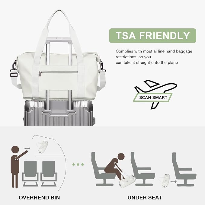 Travel Duffel Bag, Sports Tote Gym Bag, Shoulder Weekender Overnight Bag