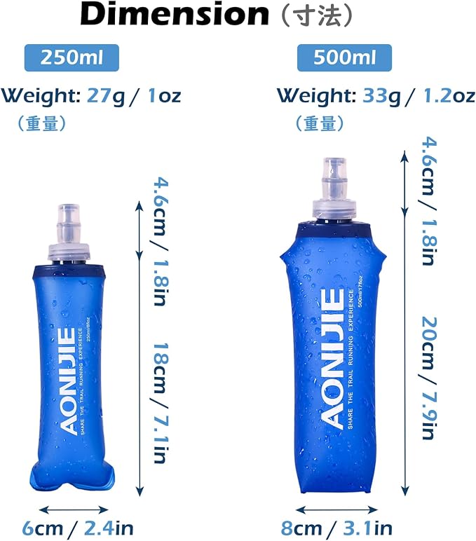 TRIWONDER TPU Soft Folding Water Bottles BPA-Free Collapsible Flask