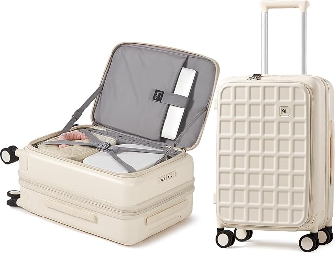 aji Expandable Top Opening Carry On Luggage Airline Approved, 20 Inch
