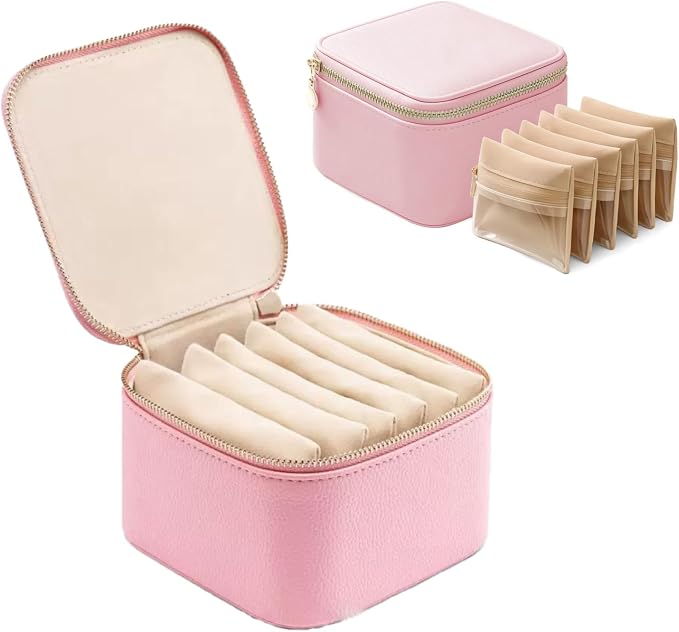Jewelry Box Organizer for Women, Small Travel Jewelry Case, Mini Travel Jewelry