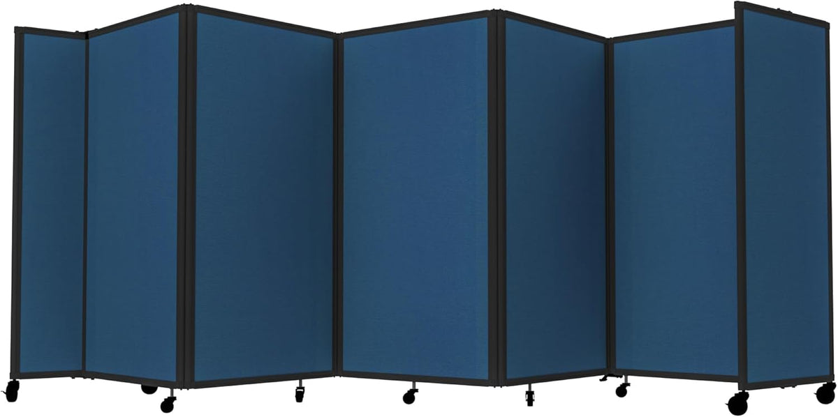 Versare Room Divider 360 Portable Wall Partition | Folding Panels | Large Freestanding Divider | Locking Wheels | Temporary Room Separator