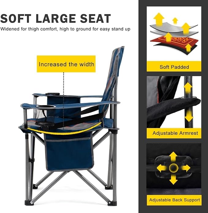 FAIR WIND 2 Pack Oversized Fully Padded Camping Chair