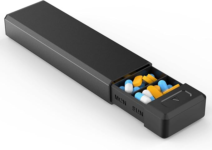 HEIYING Pill Organizer with Aluminum Shell