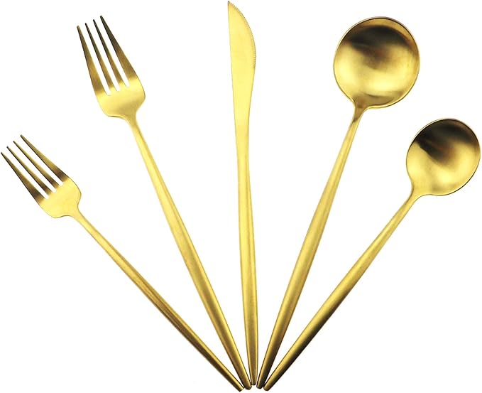 Gugrida 20-Piece 18/10 Stainless Steel Flatware Silverware, Luxury Dinnerware