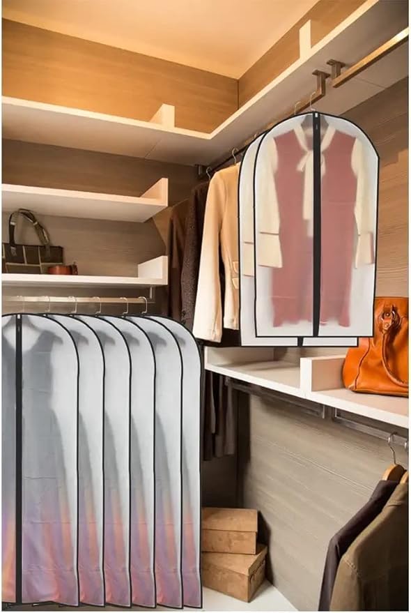 Garment Bags for Hanging Clothes 12 PCS Transparent Dress Bag for Traveling