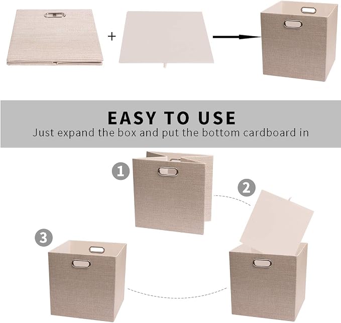 Posprica Storage Cube Basket Bins, 13×13 Foldable Storage Boxes