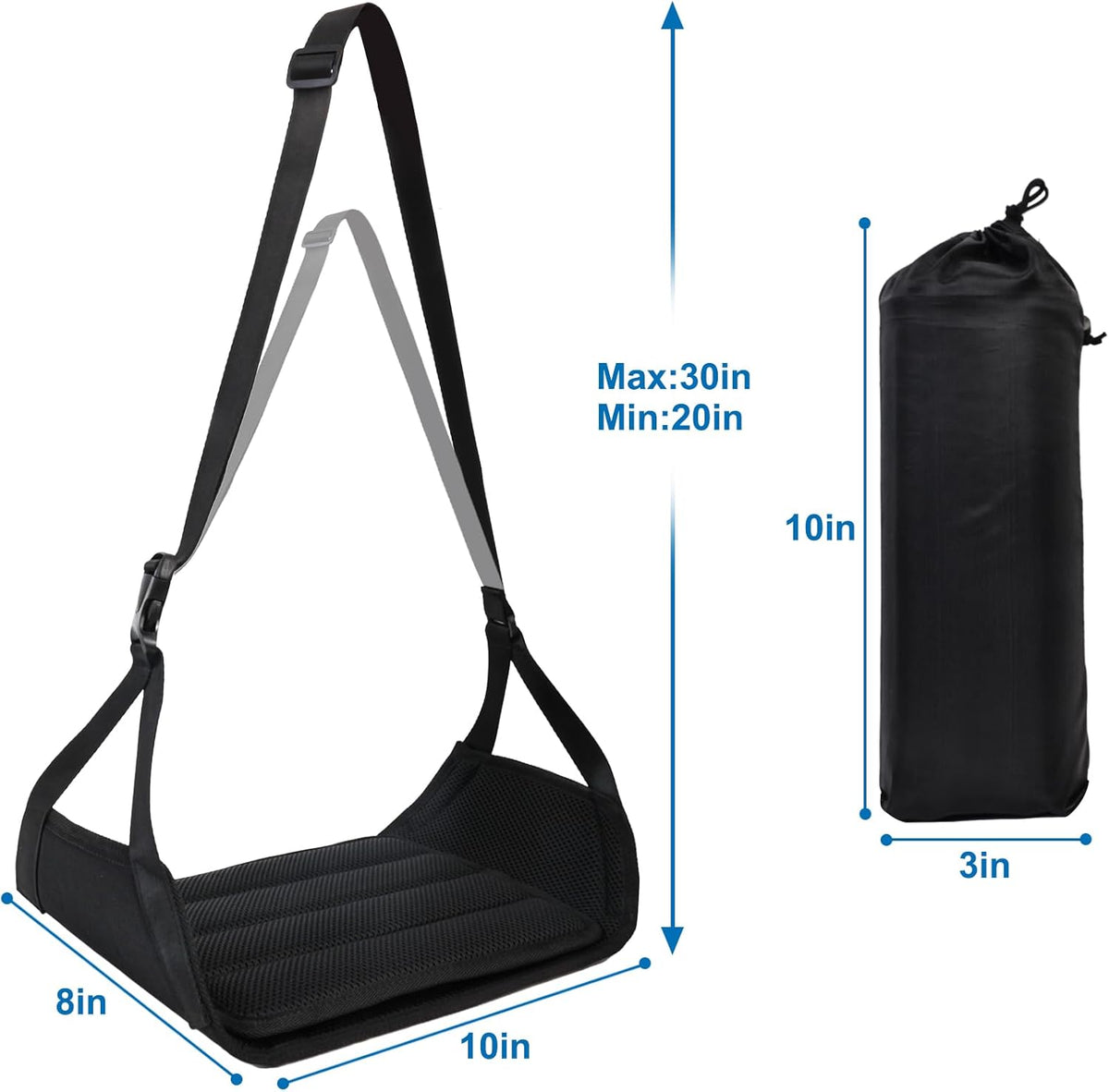 Airplane Foot Hammock （ Memory Foam） 2 in 1 Removable Support Pad， Portable Desk Footrest Hammock， Perfect Long Flight Travel Essentials， Foot Rest for Plane Travel Foot Leg Rest