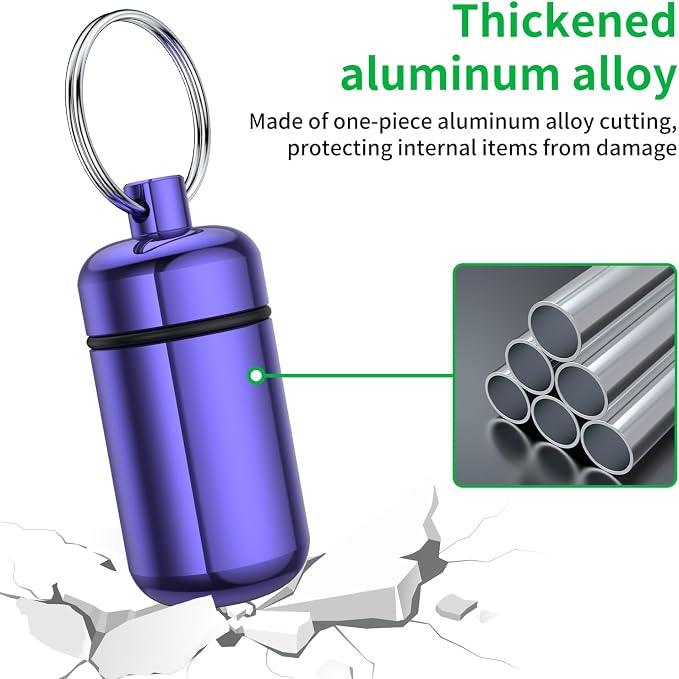 3 Pack Small Pill Box, Airtight Aluminum Alloy Pill Organizer Travel Pill Case