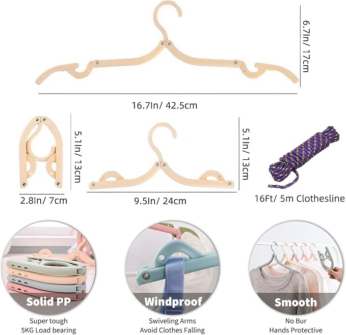 20 Pcs Foldable Travel Hangers