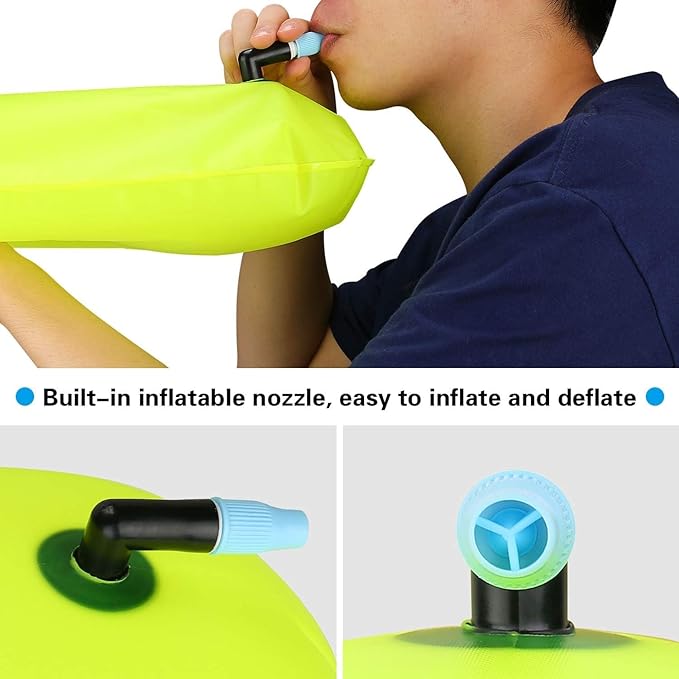 JOTO 2 Pack Swim Buoy Float for Open Water, Swimming Belt Bubble Safety Float with Adjustable Waist, Snorkeling, Swim Training, Triathletes, Kayaking