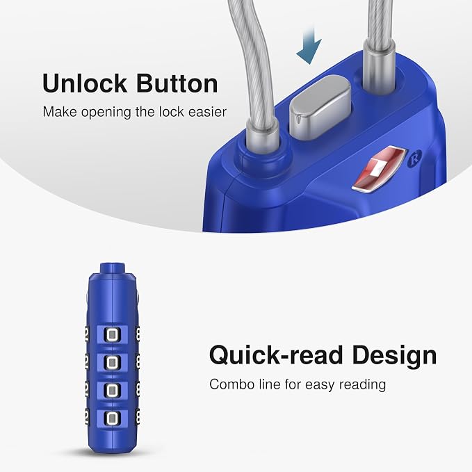 Puroma 2 Pack TSA Approved Luggage Locks, 4 Digit Combination Travel Locks