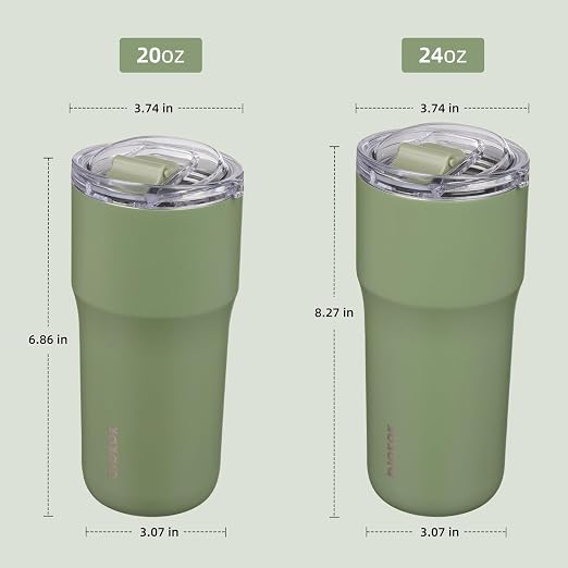 BJPKPK Insulated Tumbler,20oz Stainless Steel Tumbler with lid,Double Wall Travel Coffee Mug Thermal Cup,Keep Drinks Cold and Hot,Forest Green