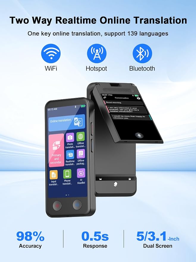 iTour Detachable Language Translator Device, Upgraded Instant Voice Translator
