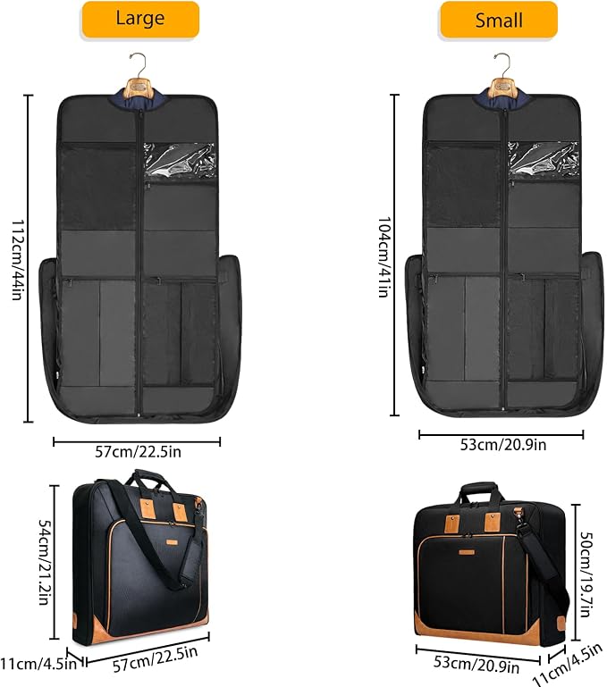 Noozion Garment Bag for Travel Large Carry On Suit Bag Hanging Travel Suit Bags