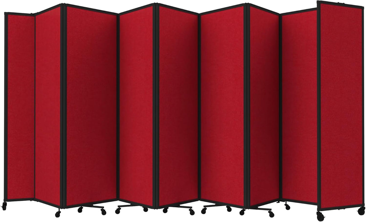 Versare Room Divider 360 Portable Wall Partition | Folding Panels | Large Freestanding Divider | Locking Wheels | Temporary Room Separator
