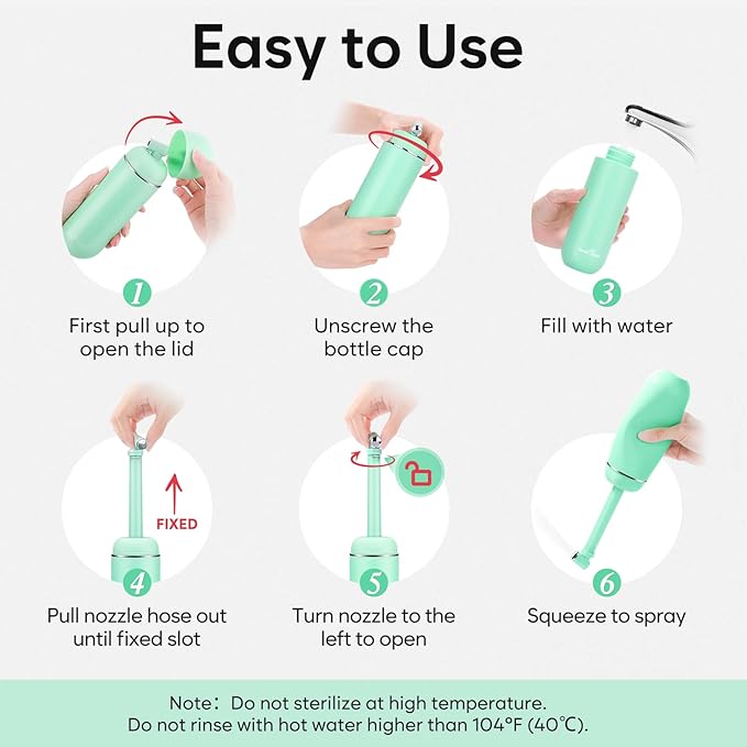 Easy@Home Portable Bidet for Travel: Peri Bottle for Postpartum Care