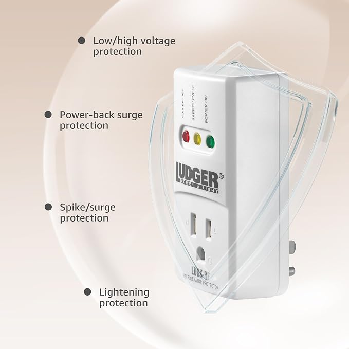 Ludger Power Surge Protector for Refrigerator, ETL Certified, Connects to Most